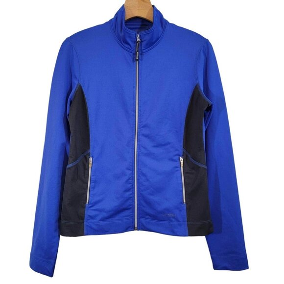 Calvin Klein Performance Jacket Full Zip‎ Activewear Womens Small Blue Black EUC - Picture 1 of 9